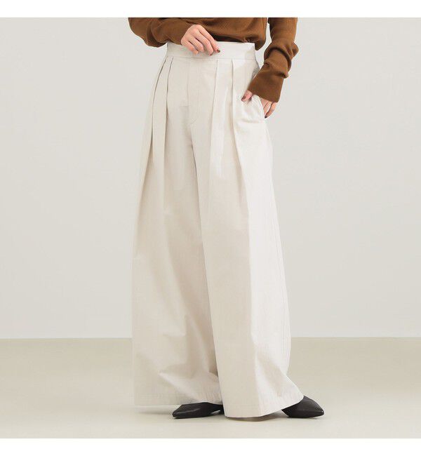 Demi-Luxe BEAMS 「AK+1 / コットン ワイドパンツ」|チノ|