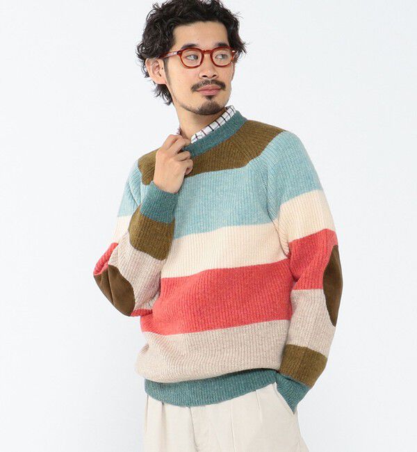 BEAMS PLUS「BEAMS PLUS / Crew Multi Stripe 5G」|ニット・セーター|