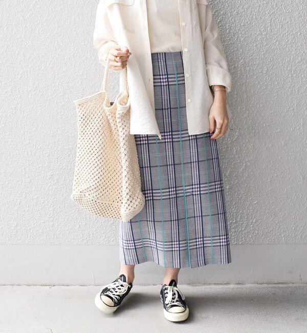 SHIPS for women「〈手洗い可能〉 チェック タイト スカート◇」|スカート|ブルー