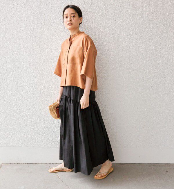 SHIPS for women「〈手洗い可能〉タフタ ティアード ロング スカート」|スカート|