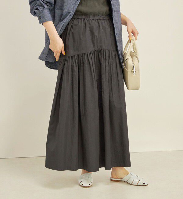 SHIPS for women「〈手洗い可能〉タフタ ティアード ロング スカート」|スカート|