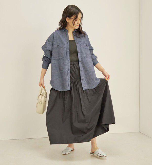 SHIPS for women「〈手洗い可能〉タフタ ティアード ロング スカート」|スカート|