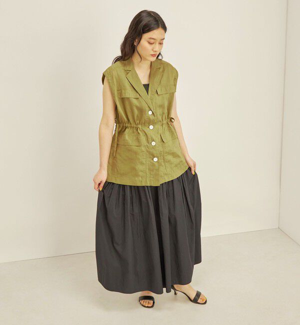 SHIPS for women「〈手洗い可能〉タフタ ティアード ロング スカート」|スカート|