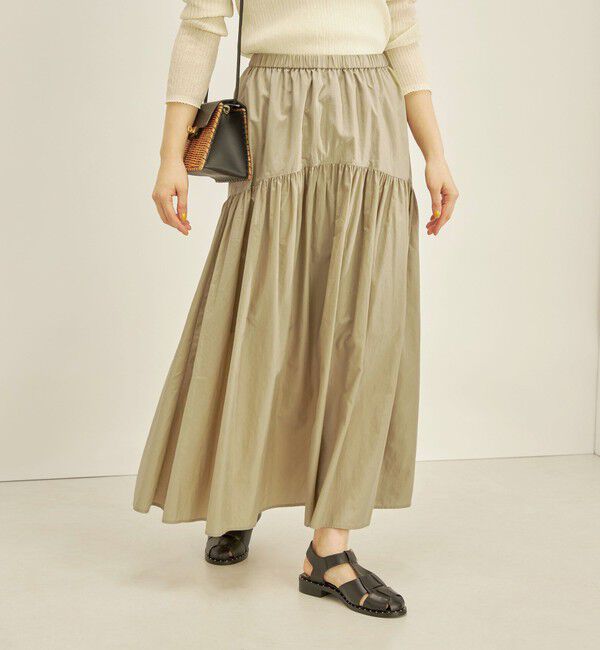 SHIPS for women「〈手洗い可能〉タフタ ティアード ロング スカート」|スカート|