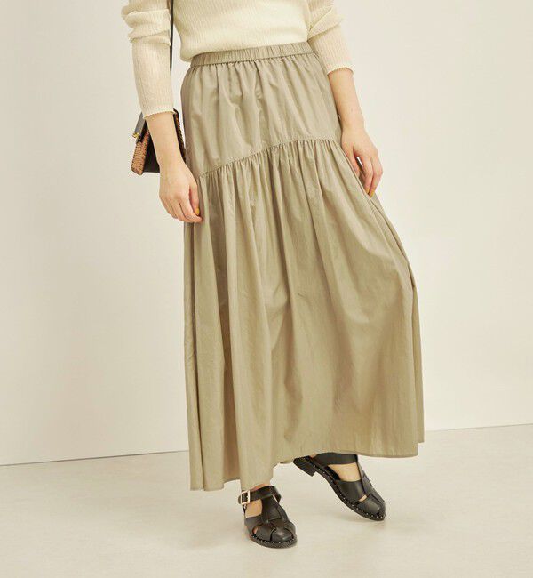 SHIPS for women「〈手洗い可能〉タフタ ティアード ロング スカート」|スカート|
