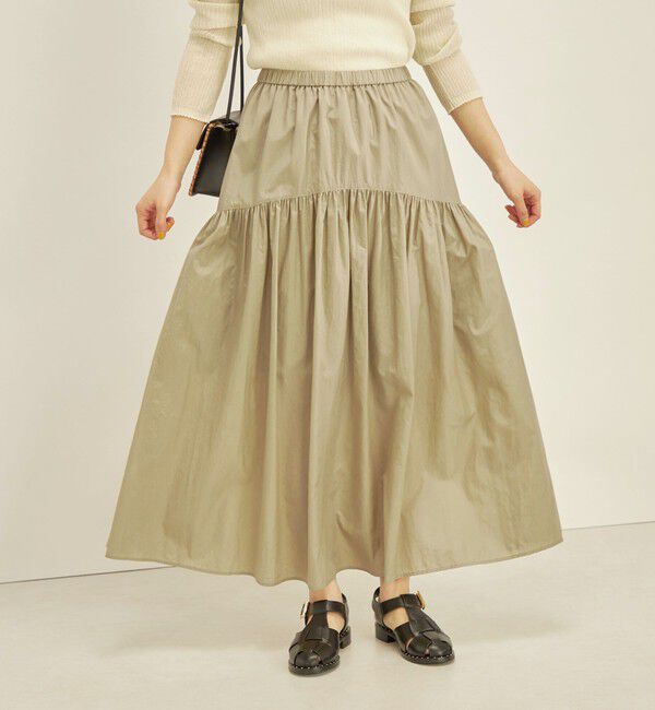 SHIPS for women「〈手洗い可能〉タフタ ティアード ロング スカート」|スカート|