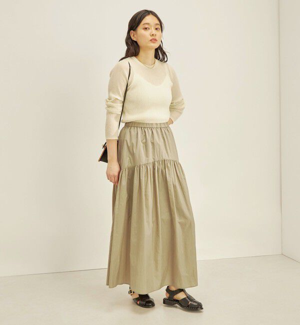 SHIPS for women「〈手洗い可能〉タフタ ティアード ロング スカート」|スカート|