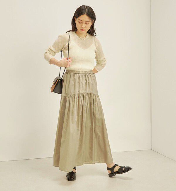 SHIPS for women「〈手洗い可能〉タフタ ティアード ロング スカート」|スカート|