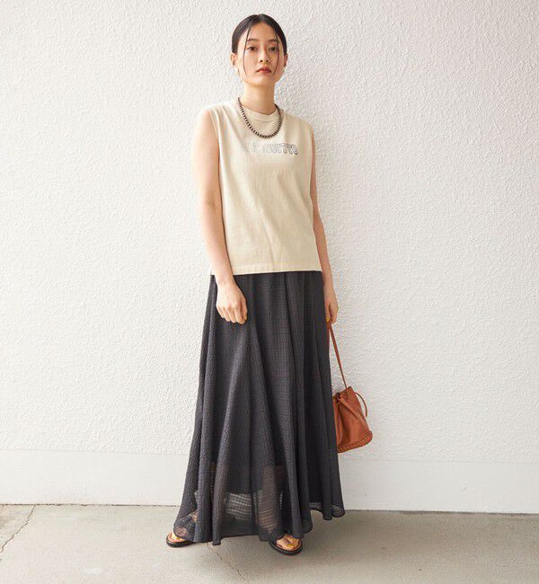 SHIPS for women「〈手洗い可能〉シアサッカー チェック ボリューム スカート◇」|スカート|