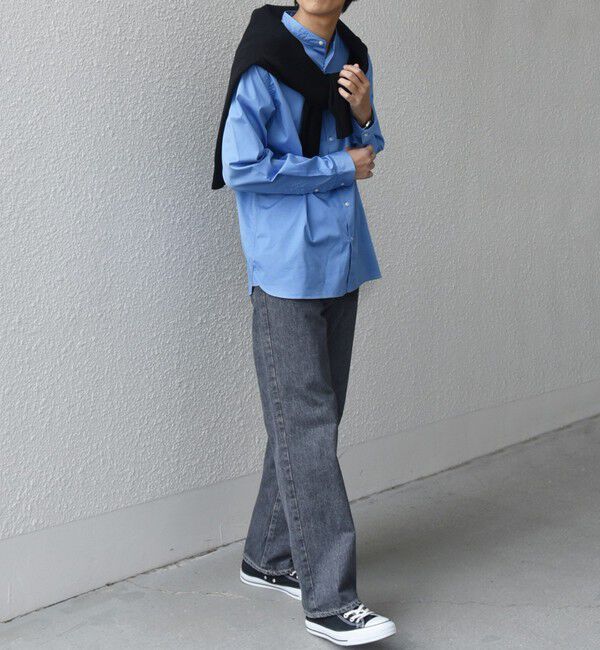 SHIPS any「SHIPS any: ストライプ / ソリッド リラックス バンドカラー シャツ 25AW◇」|シャツ・ブラウス|