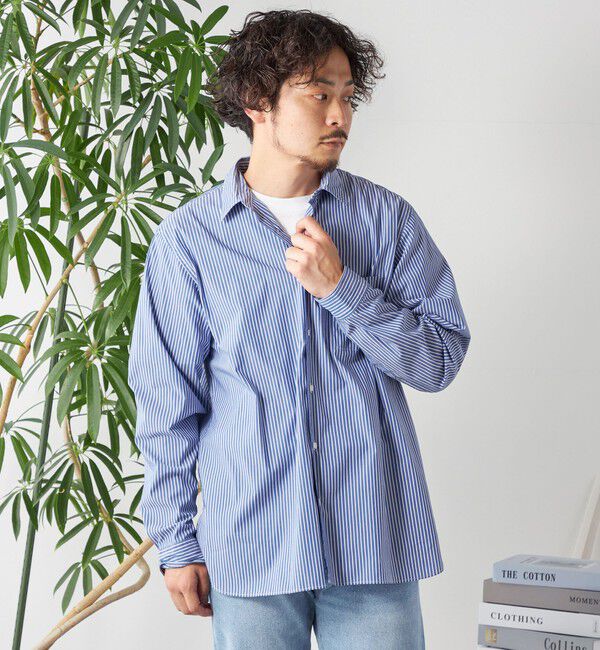SHIPS any「SHIPS any: ストライプ / ソリッド リラックス レギュラーカラー シャツ 24SS◇」|シャツ・ブラウス|