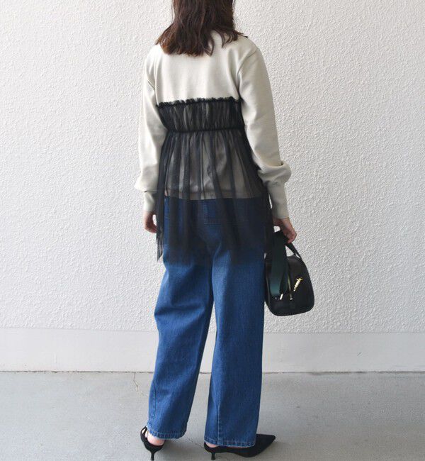 SHIPS for women「* 〈手洗い可能〉チュール ドッキング ニット ◇」|ニット・セーター|