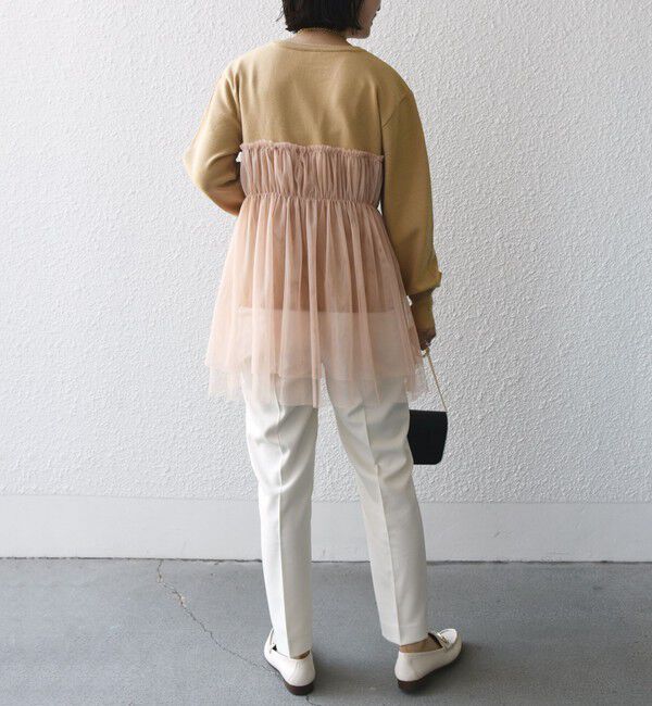 SHIPS for women「* 〈手洗い可能〉チュール ドッキング ニット ◇」|ニット・セーター|