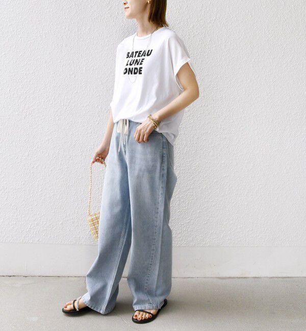 SHIPS for women「ローズペトール 半袖 プリント TEE」|Tシャツ・カットソー|