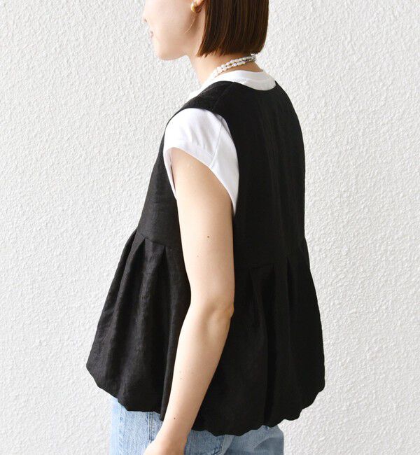 SHIPS for women「〈手洗い可能〉サテン タック バルーン ジレ」|ベスト・ジレ|