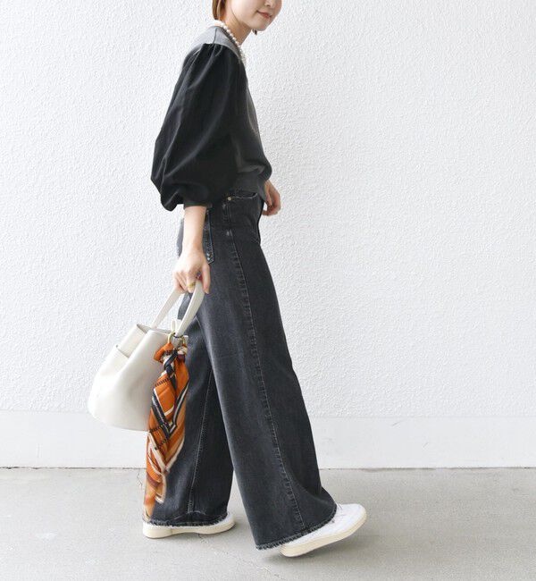 SHIPS for women「【WEB限定】〈手洗い可能〉エア ダンボール 布帛 コンビ プルオーバー」|スウェット・ジャージ|