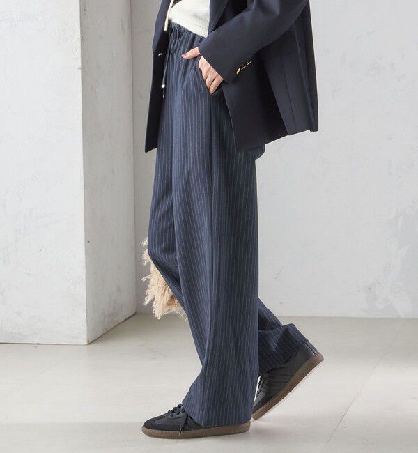 SHIPS for women「〈手洗い可能〉両面起毛 ドロスト パンツ（ネイビー）」|その他|