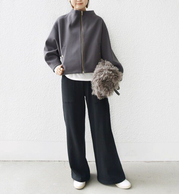 SHIPS for women「【WEB限定】〈手洗い可能〉 ウールライク ボトル ネック ジップ ブルゾン」|ブルゾン・スタジャン|