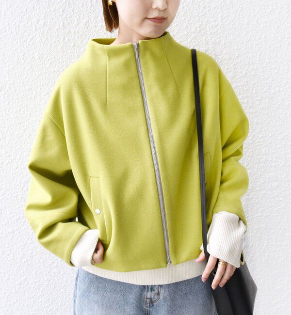 SHIPS for women「【WEB限定】〈手洗い可能〉 ウールライク ボトル ネック ジップ ブルゾン」|ブルゾン・スタジャン|