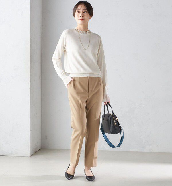 SHIPS for women「〈手洗い可能〉オーガンジー プリーツ ハイゲージ ニット」|ニット・セーター|