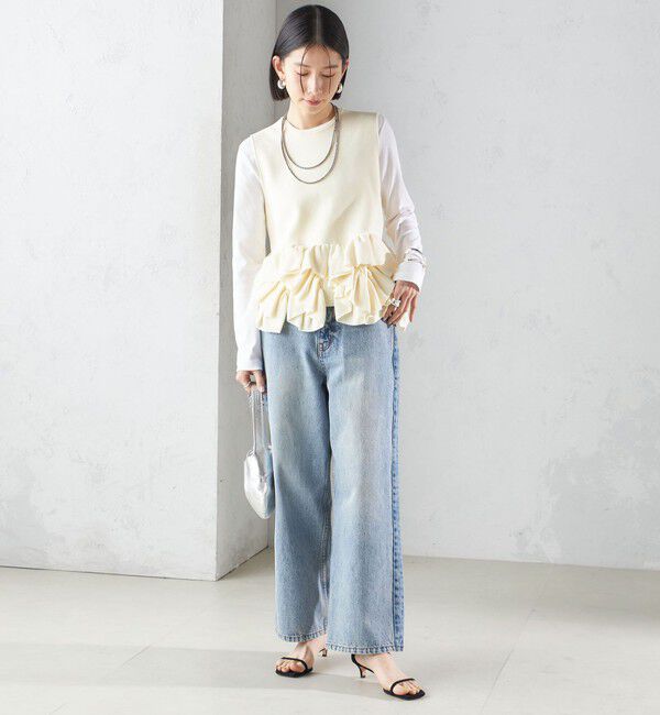 SHIPS for women「〈手洗い可能〉ペプラム フリル 2WAY ベスト」|ベスト・ジレ|