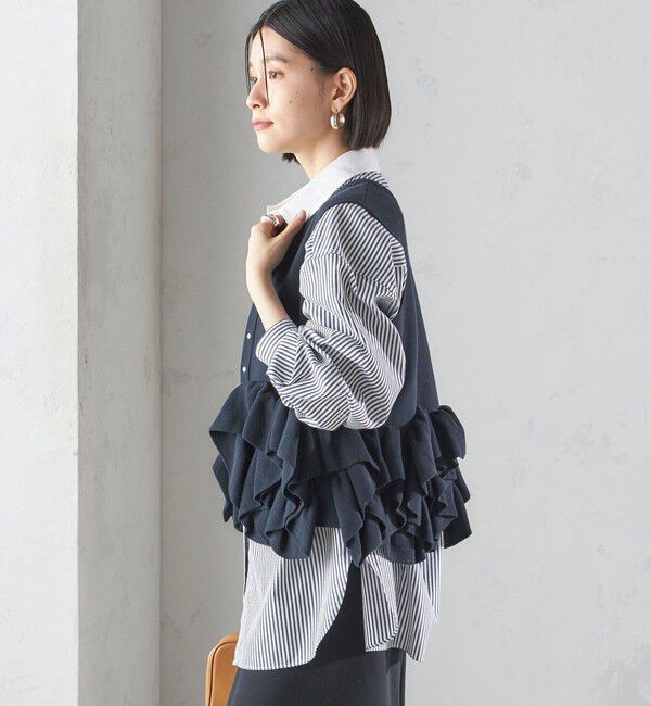 SHIPS for women「〈手洗い可能〉ペプラム フリル 2WAY ベスト」|ベスト・ジレ|