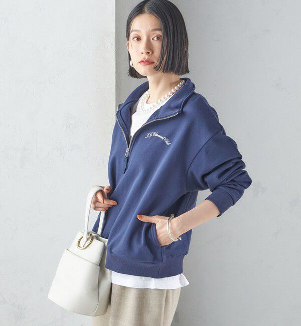 SHIPS for women「【SHIPS別注】LOGAN KNITTING MILLS: ハーフ ジップ プルオーバー」|スウェット・ジャージ|