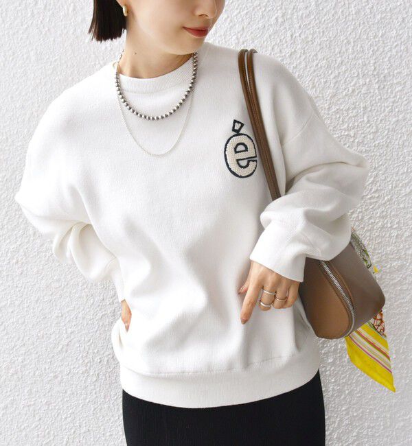 SHIPS for women「〈手洗い可能〉ロゴ ワッペン ロング スリーブ プルオーバー」|ニット・セーター|