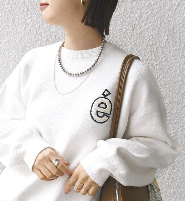 SHIPS for women「〈手洗い可能〉ロゴ ワッペン ロング スリーブ プルオーバー」|ニット・セーター|