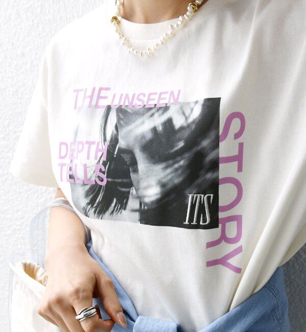 SHIPS for women「【WEB限定】フォト 刺繍 TEE」|Tシャツ・カットソー|