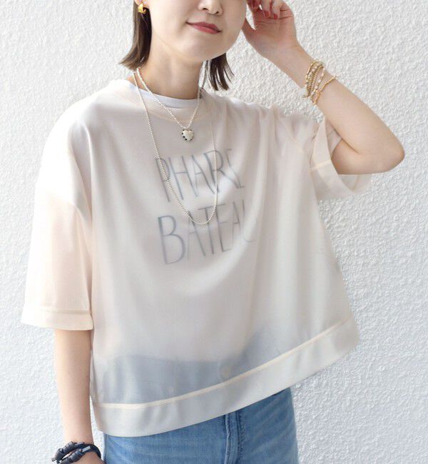 SHIPS for women「〈手洗い可能〉シアー トリコット ショート スリーブ プルオーバー」|Tシャツ・カットソー|