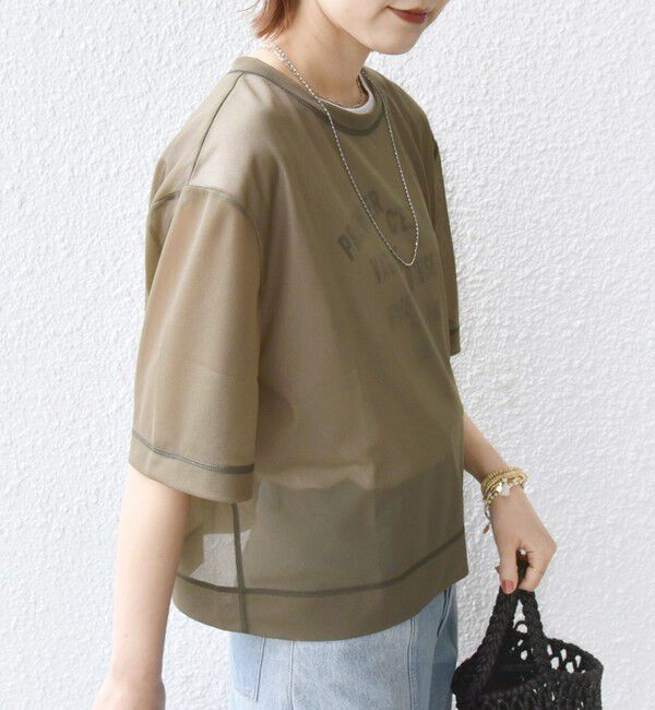 SHIPS for women「〈手洗い可能〉シアー トリコット ショート スリーブ プルオーバー」|Tシャツ・カットソー|