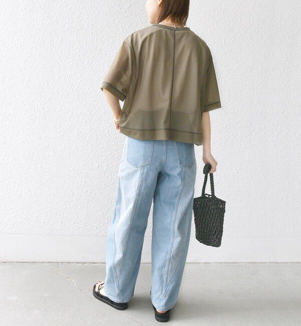 SHIPS for women「〈手洗い可能〉シアー トリコット ショート スリーブ プルオーバー」|Tシャツ・カットソー|