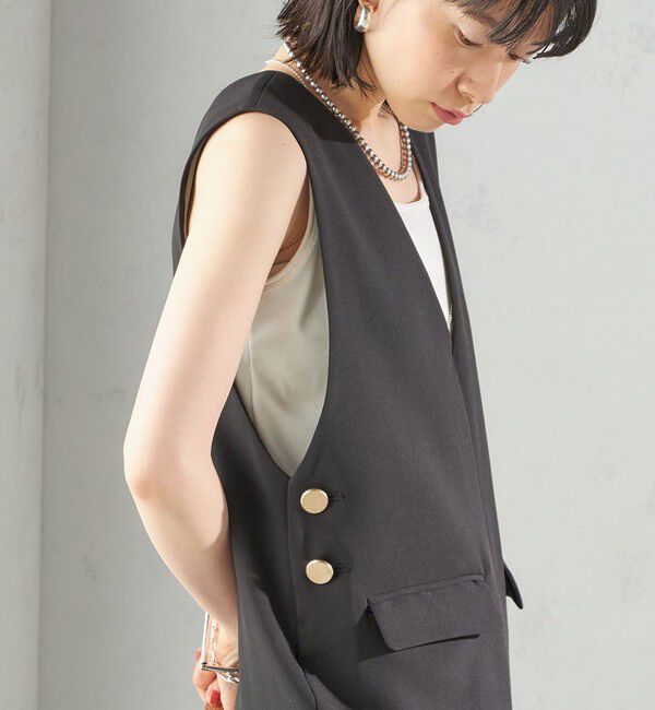 SHIPS for women「〈手洗い可能〉ハイカウント ダブルクロス オールインワン」|オールインワン|