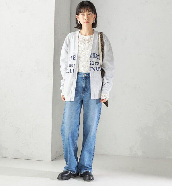 SHIPS for women「【SHIPS別注】Odub:Vネック ロゴ カーディガン」|カーディガン|