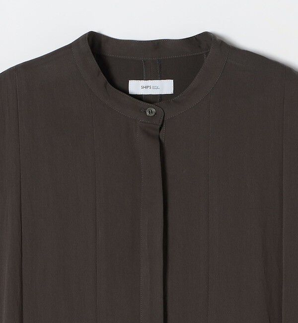 SHIPS any「《予約》SHIPS any:〈洗濯機可能〉ツイル バンドカラー フレンチ シャツ ワンピース」|ワンピース|