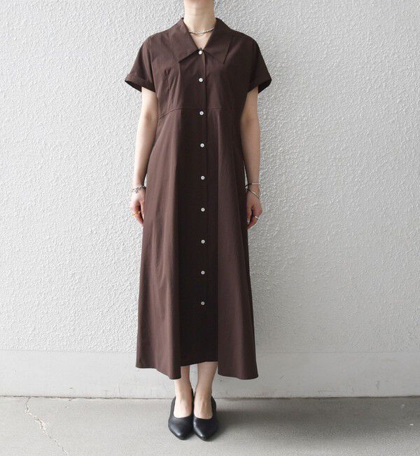 SHIPS any「《予約》SHIPS any:〈洗濯機可能〉フラットカラー Vネック フレア ワンピース 2」|ワンピース|