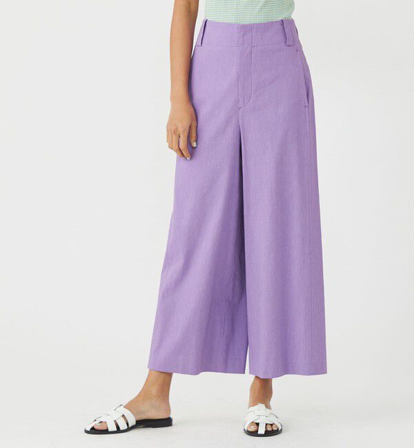 MACPHEE「レーヨンリネンコットン フレアクロップドパンツ」|その他|