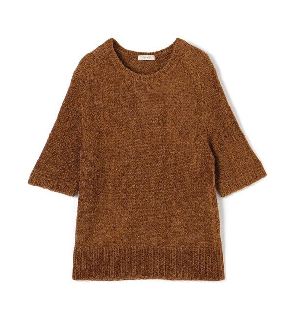 DES PRES「エアーシェニール ハーフスリーブプルオーバー」|ニット・セーター|45 キャメル