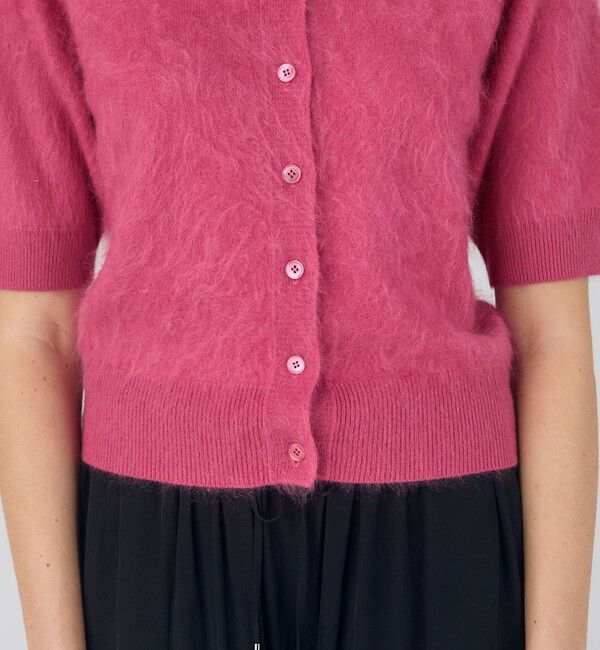 DES PRES「ピュアカシミヤファー ハーフスリーブカーディガン」|カーディガン|