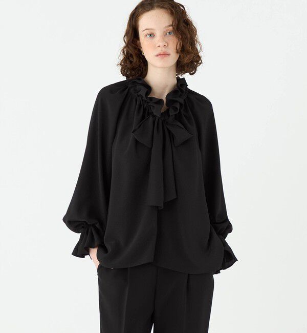 Ballsey「ウズラクレープ ボリュームギャザーブラウス」|シャツ・ブラウス|