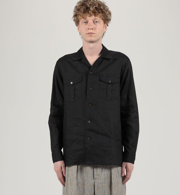 TOMORROWLAND MENS「アイリッシュリネン ダブルポケット ロングスリーブシャツ」|シャツ・ブラウス|