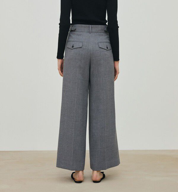 DES PRES「ウールジョーゼット タックワイドパンツ」|スラックス|