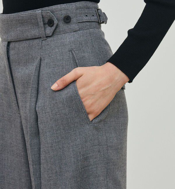 DES PRES「ウールジョーゼット タックワイドパンツ」|スラックス|