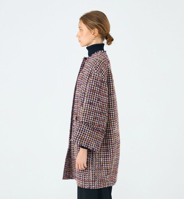 Ballsey「フィルムヤーンツイード コクーンコート」|ノーカラーコート|