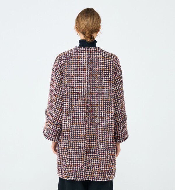 Ballsey「フィルムヤーンツイード コクーンコート」|ノーカラーコート|