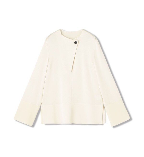 DES PRES「サテンジョーゼット オープンカラーブラウス」|シャツ・ブラウス|11 ホワイト