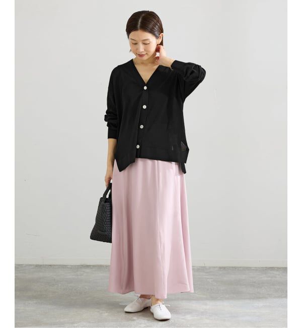 IENA「アセテートシルクVネックカーディガン」|カーディガン|