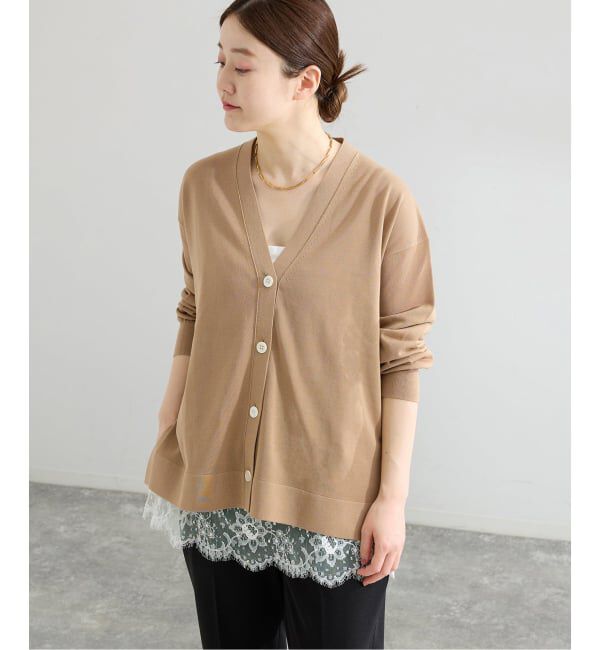 IENA「アセテートシルクVネックカーディガン」|カーディガン|