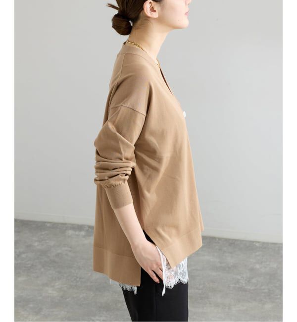 IENA「アセテートシルクVネックカーディガン」|カーディガン|